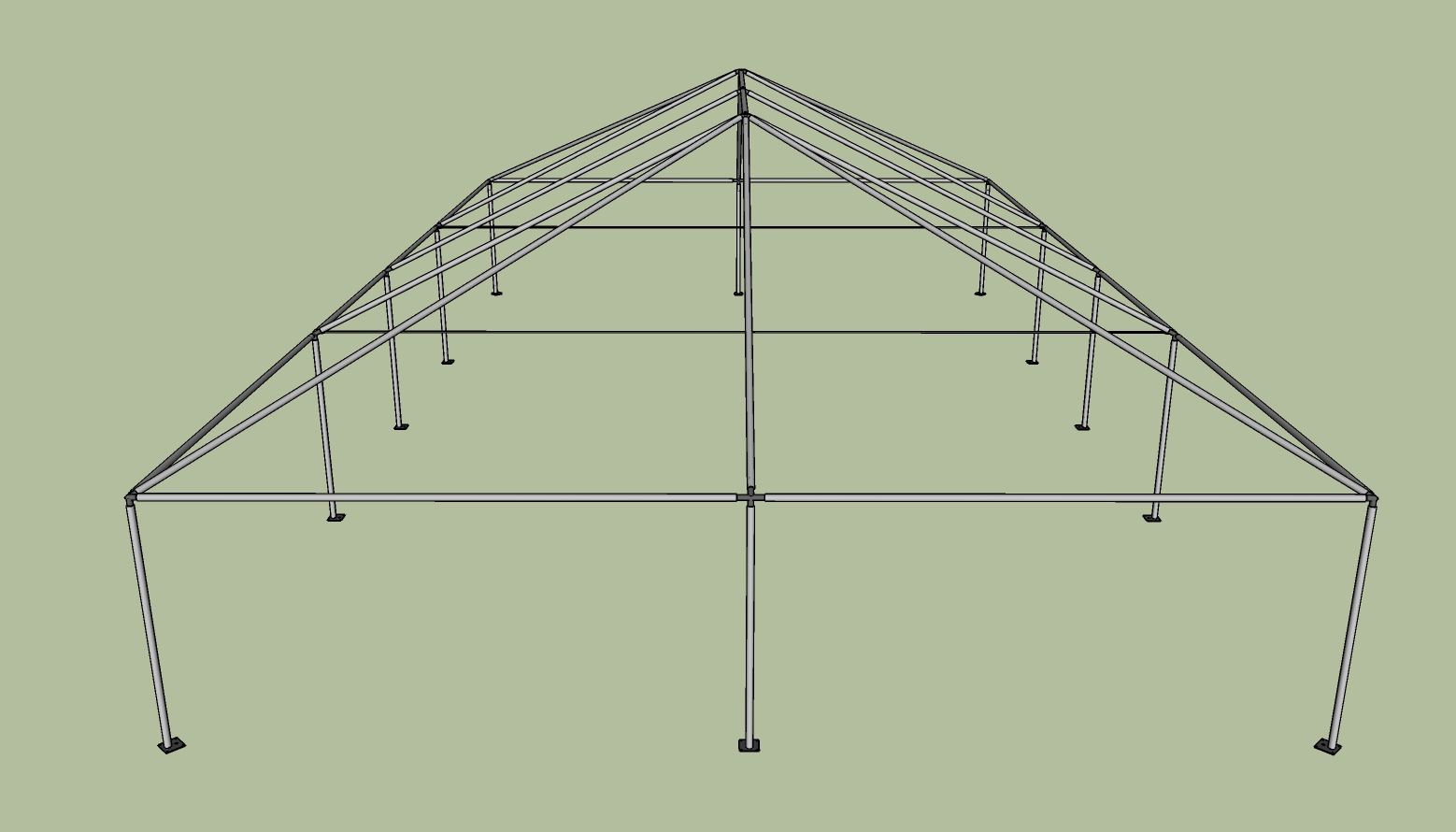 30x50 frame tent side view